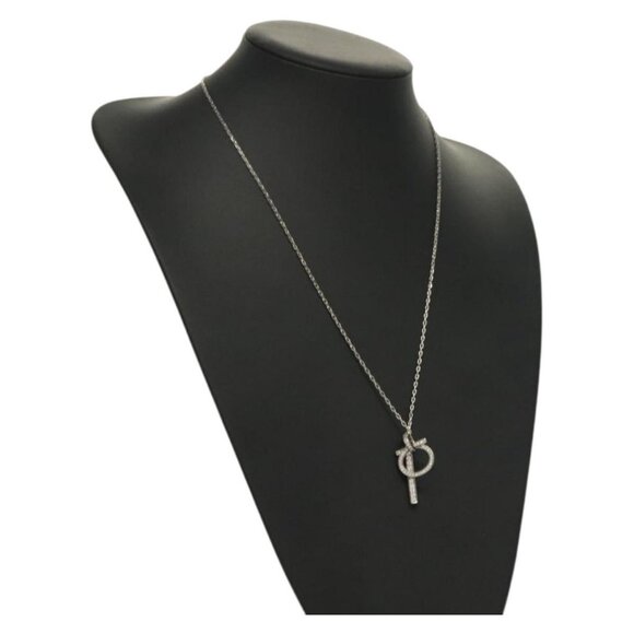 Salvatore Ferragamo Gancini Necklace metal Silver Auth - Picture 5 of 16